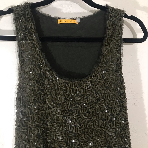 Alice + Olivia Sequin Racerback Mini Shift Dress - Picture 2 of 8